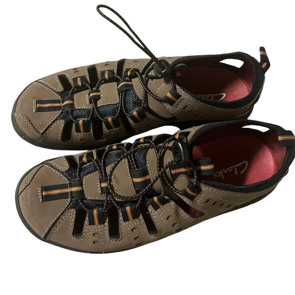 Clark’s Hiking Shoes Brown for men’s Outdoor leather upper Sz 11